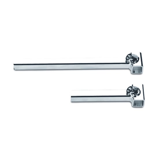 Swan neck bar system, horizontal. Stainless steel